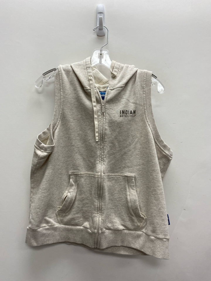 Size XL Cream Zip Down Hooded Ladies Vest