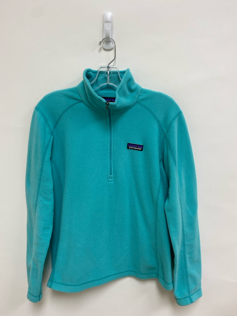Patagonia Size S Aqua Quarter Button Fleece Ladies Jacket