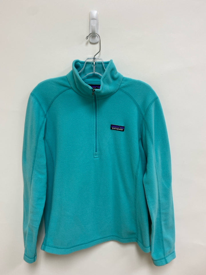 Patagonia Size S Aqua Quarter Button Fleece Ladies Jacket