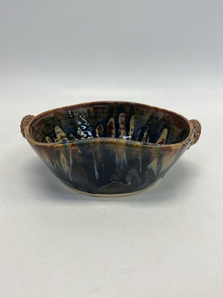 Brown Tan/blue Gradient Pottery