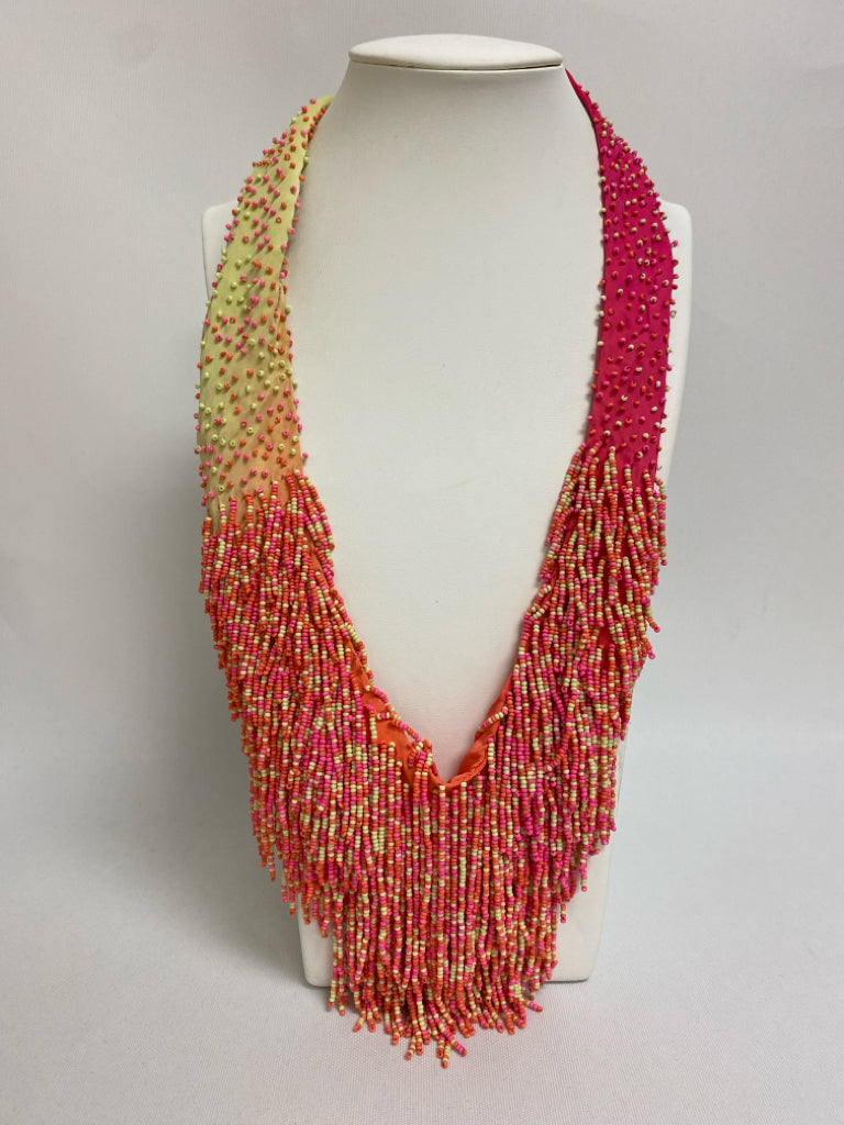 Mignonne Gavigan Pink/Yellow Orange Beaded Necklace