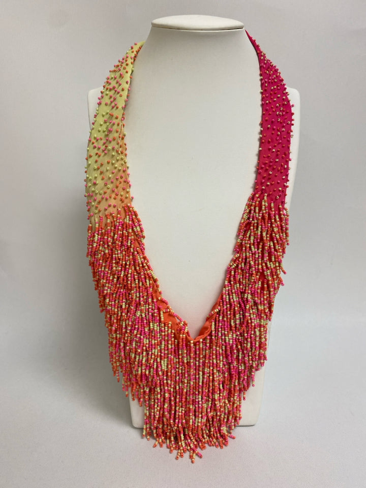 Mignonne Gavigan Pink/Yellow Orange Beaded Necklace
