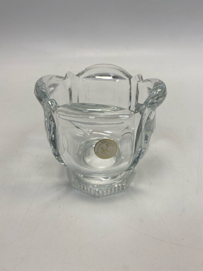 Clear Scalloped Crystal Vase