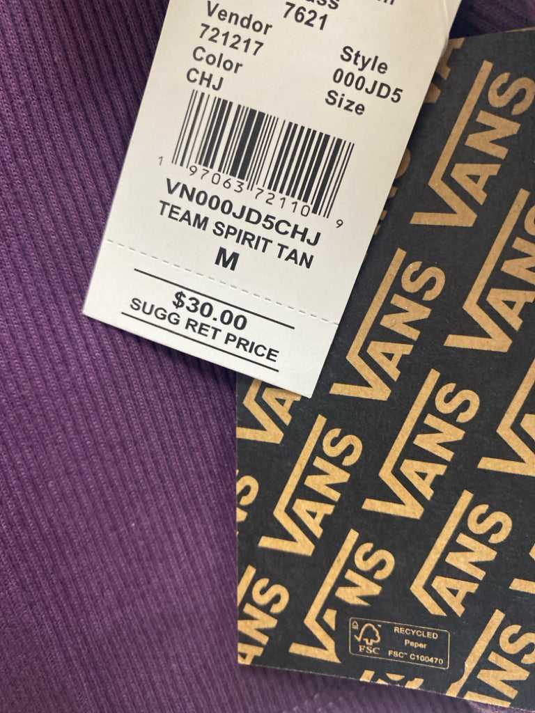 NWT Vans Size M Purple Beige Logo Sleeveless Ladies Top