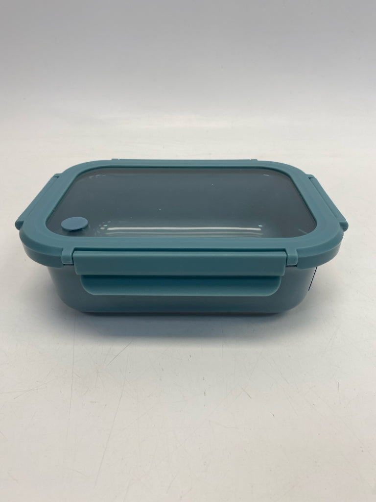 Slate Blue Clear Ceramic/Glass Storage Container