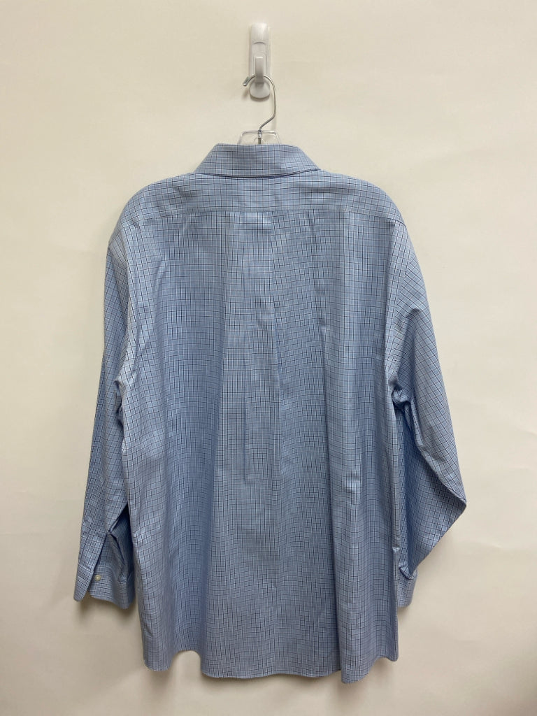 Brooks Brothers Size XL Blue Navy Windowpane Button Up Men&