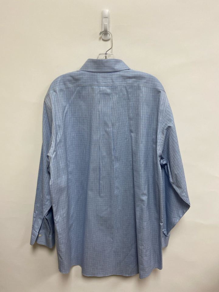 Brooks Brothers Size XL Blue Navy Windowpane Button Up Men&