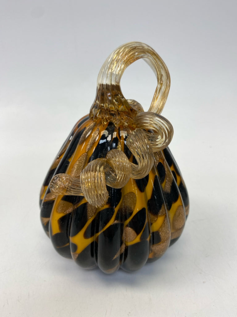 Orange Brown Pumpkin Glass Fall