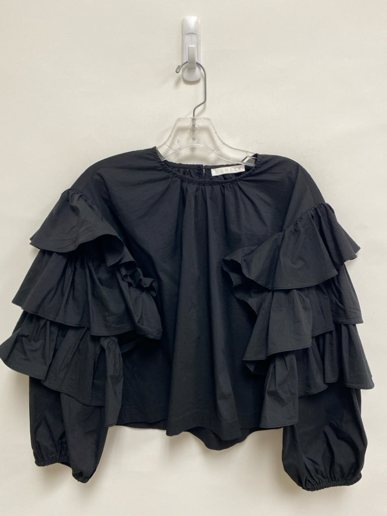 Karlie Size M Black Ruffles 3/4 Sleeve Ladies Top