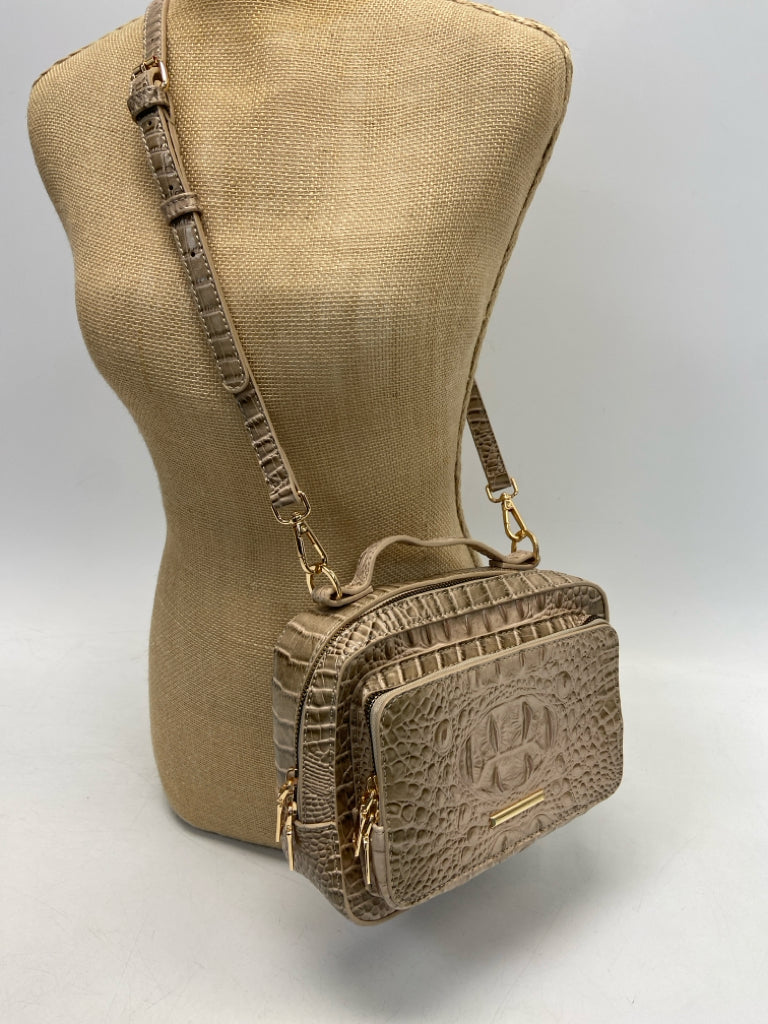 Tan Embossed Crossbody