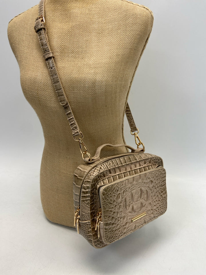 Tan Embossed Crossbody