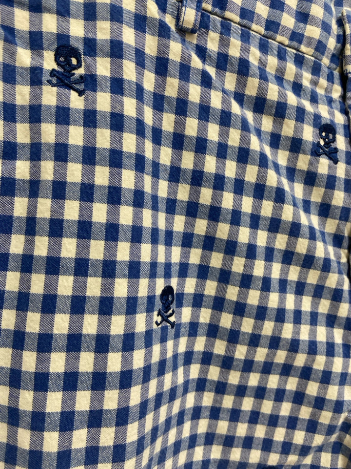 J McLaughlin Size 38 Blue White Checkered Men&