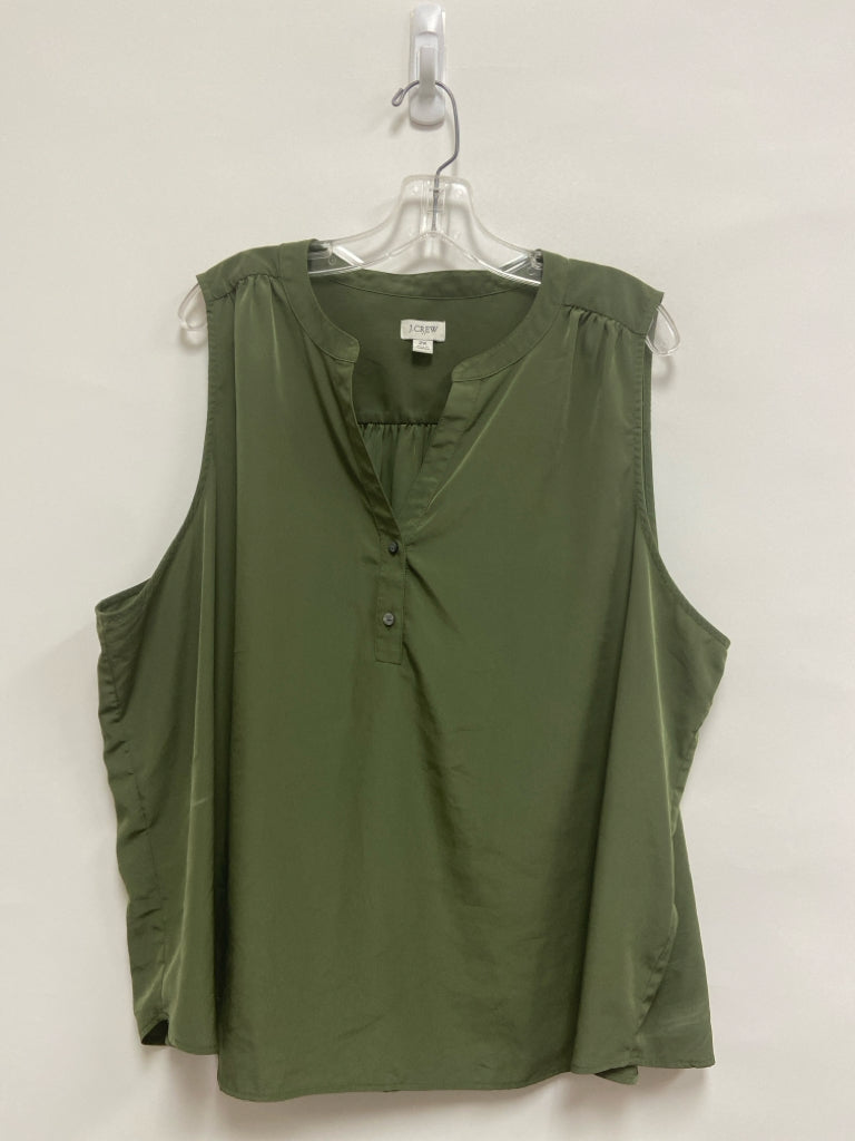 J Crew  SIZE  2X Olive Green Sleeveless Plus Size Top