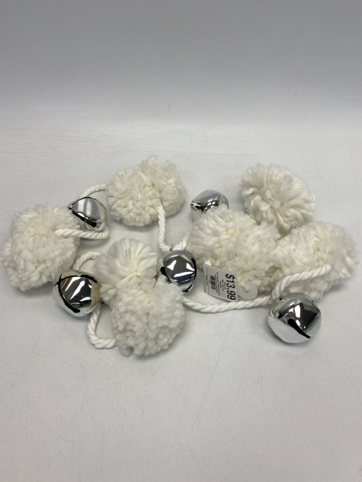 NWT White Silver Jingle Bell Christmas