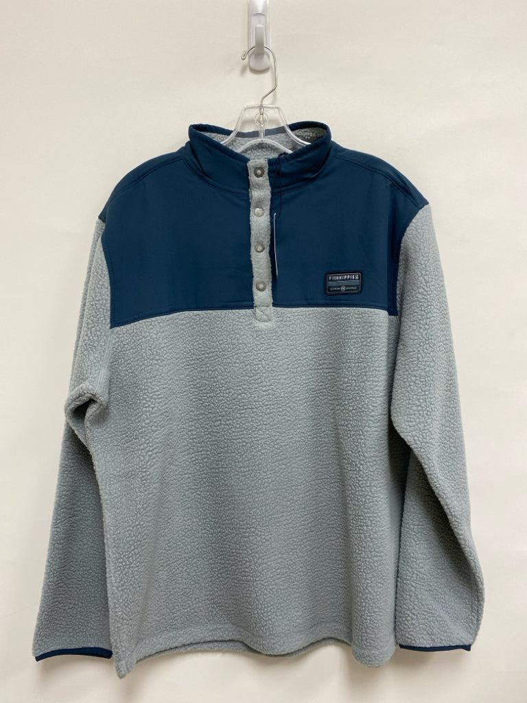 NWT Fish Hippie Size XL Dark Blue Gray Fleece Men&