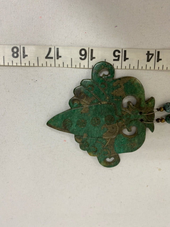 Green/Gold Turquoise Shapes Necklace