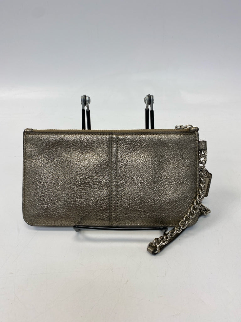 Coach Pewter Metallic Wristlet