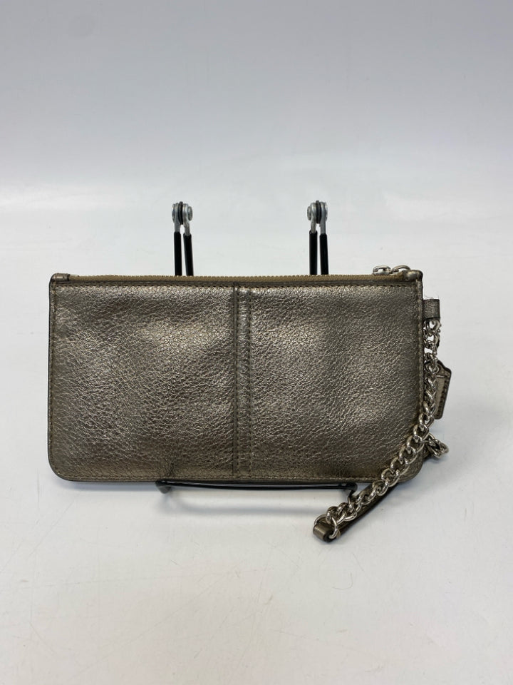 Coach Pewter Metallic Wristlet