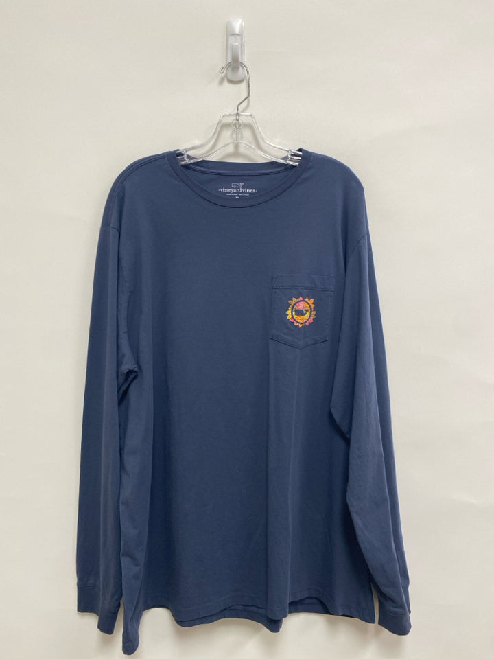Vineyard Vines Size XL Navy Orange/Yellow Leaves Men&