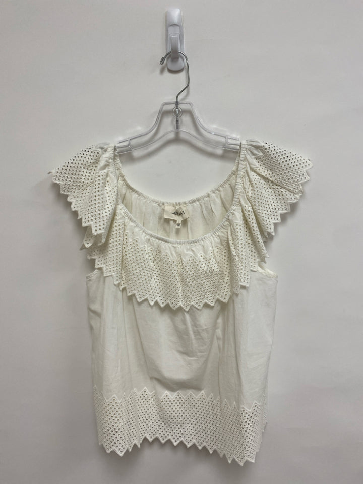 The GREAT. Size 2 White Eyelet Ladies Top