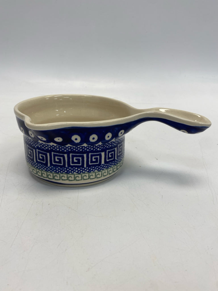 Boleslawiec Cream Blue Serving Piece