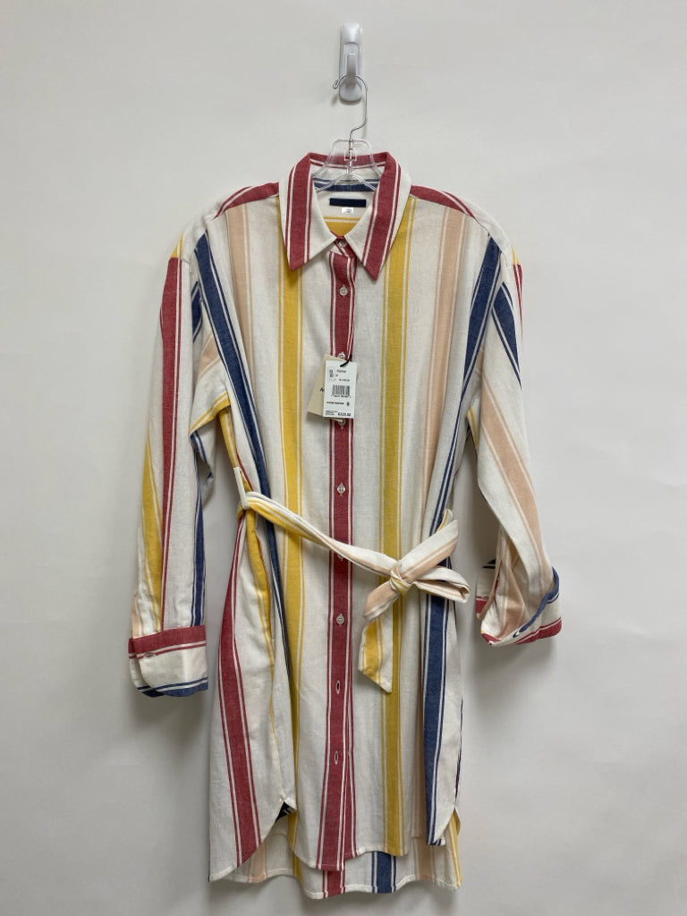 NWT MOTHER Size S White Yellow/Multi Striped Button Up Ladies Dress