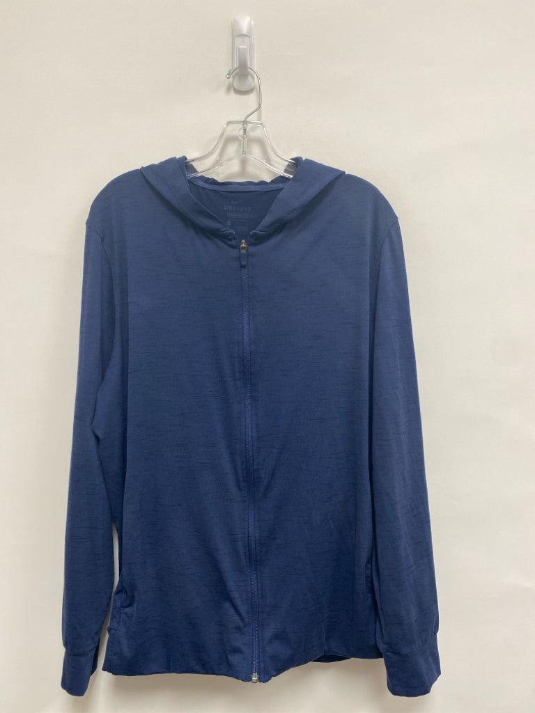 Nike Size L Navy Hooded Zip Down Men&