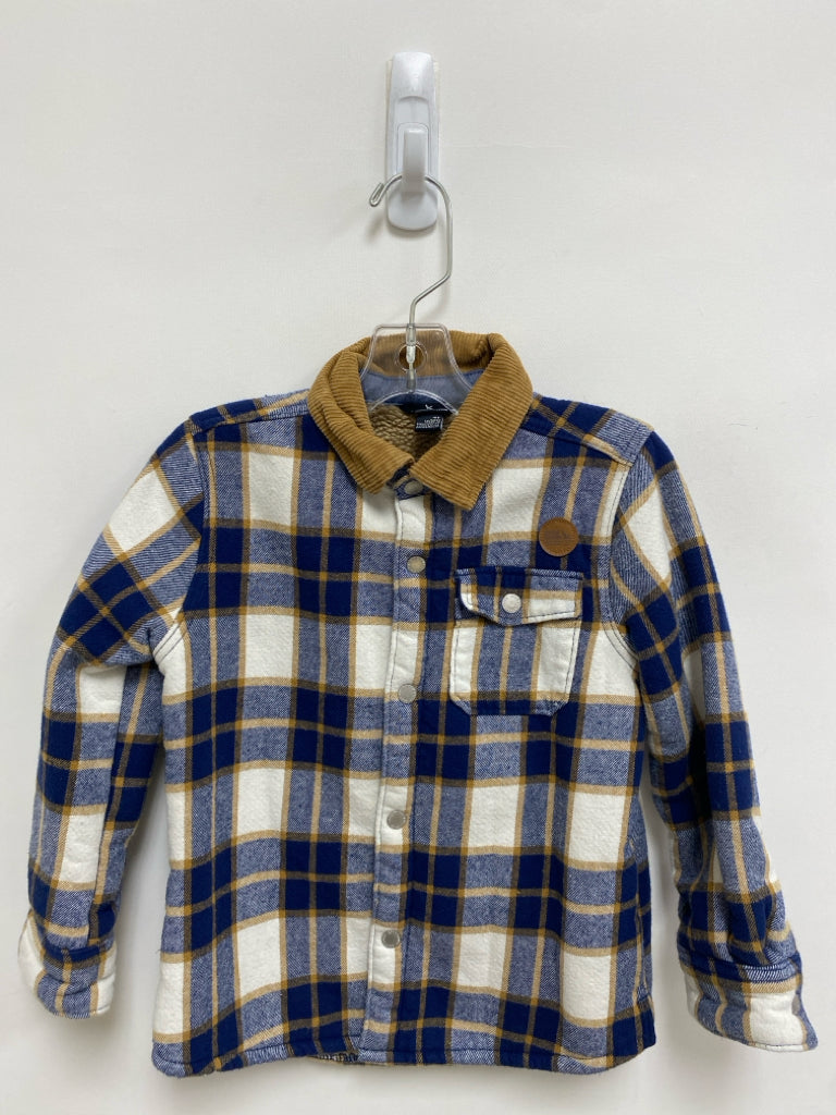Eddie Bauer SIZE 4T Navy Tan/White Plaid Boy&
