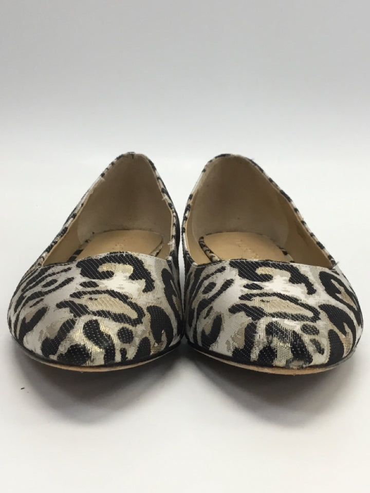 Talbots US Shoe Size 8 Silver/Black Fabric Flats