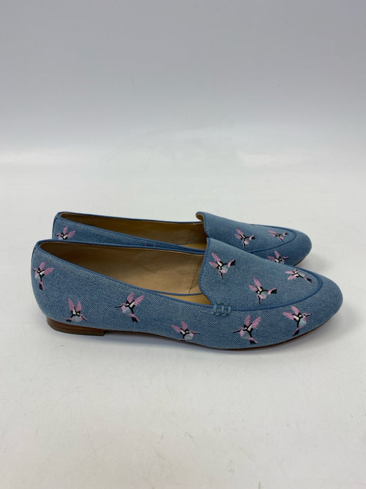 Talbots  Size 9 Denim Pink/Blk Hummingbird(s) Flats