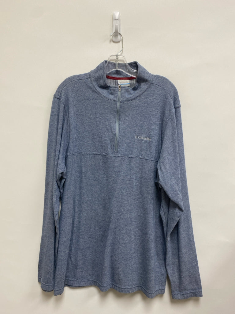 Columbia Size XL Blue/White Mottled Quarter Zip Men&