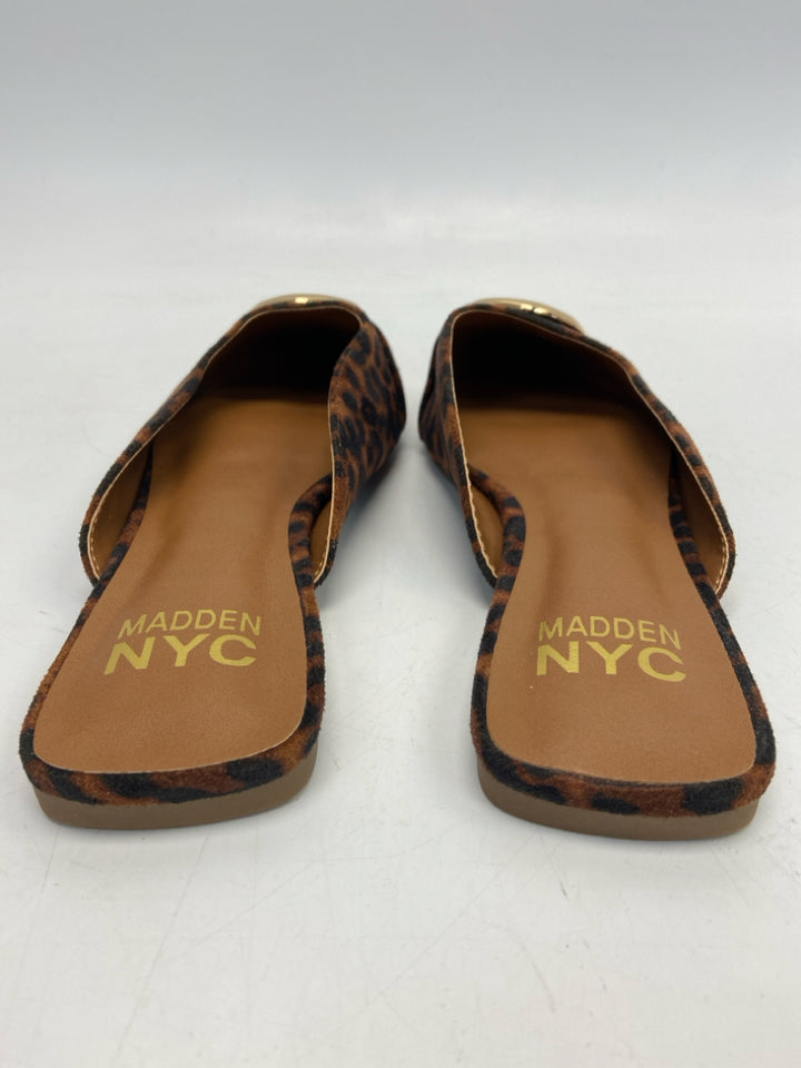 NWOT  Size 8 Brown Black Animal Print Mules