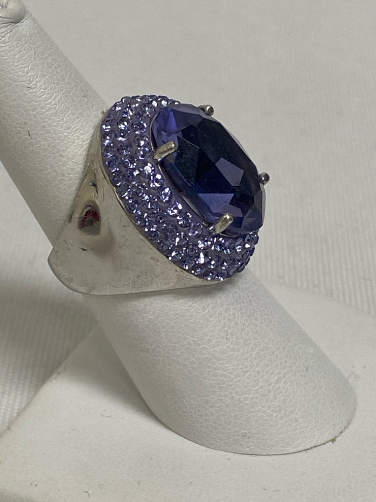 Purple Silver Jeweled Ring