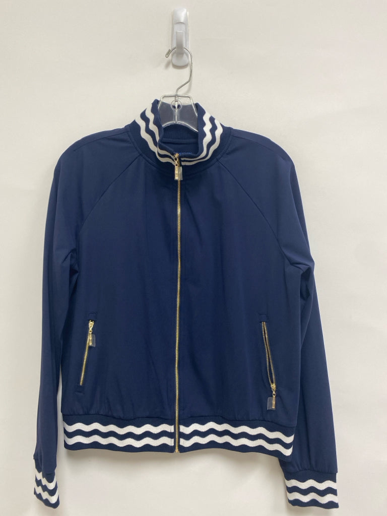 J McLaughlin Size S Navy White Trimmed Zip Down Ladies Jacket