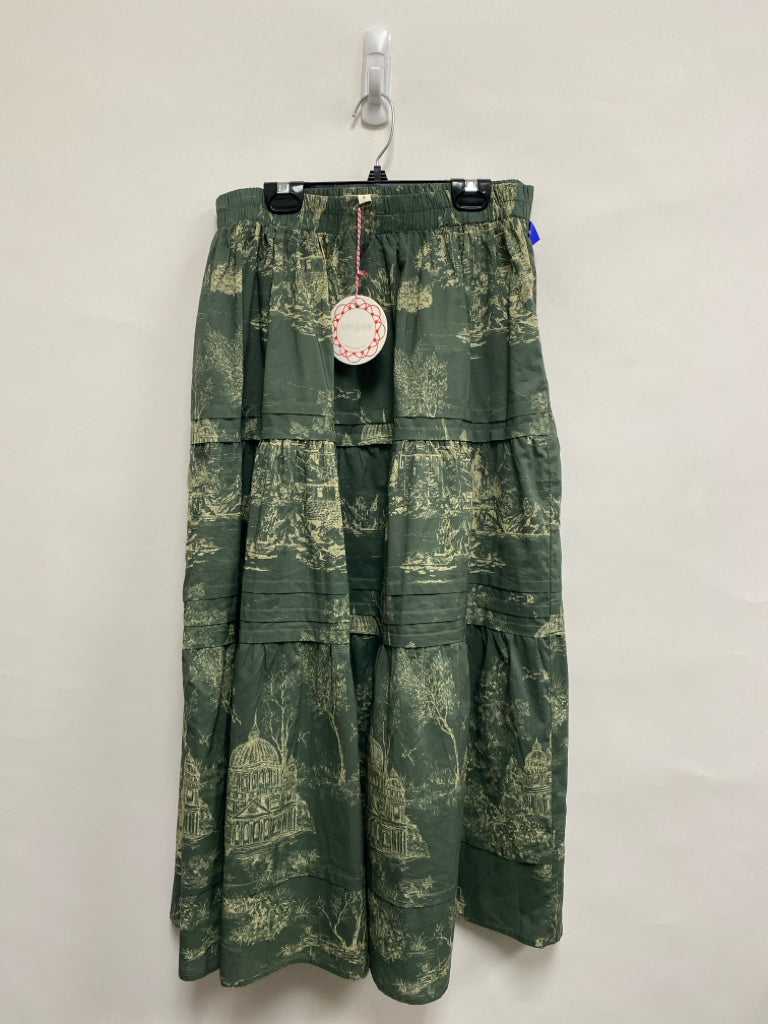 NWT Umgee Size S Green/Cream Castle Ladies Skirt