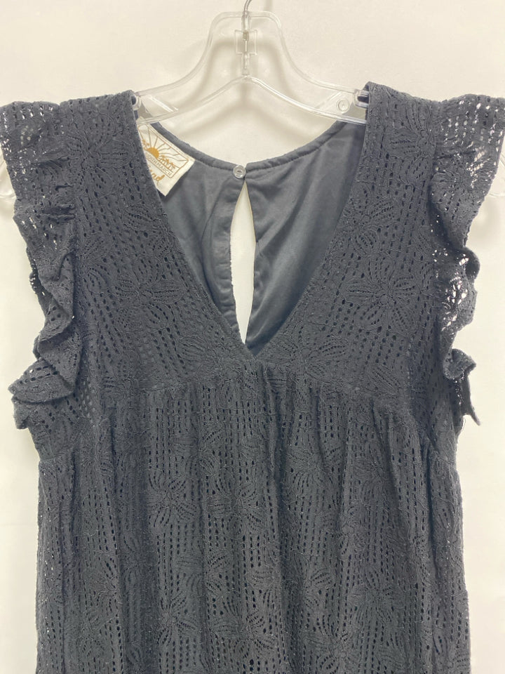 Judith March Size S Black Lace Sleeveless Ladies Romper