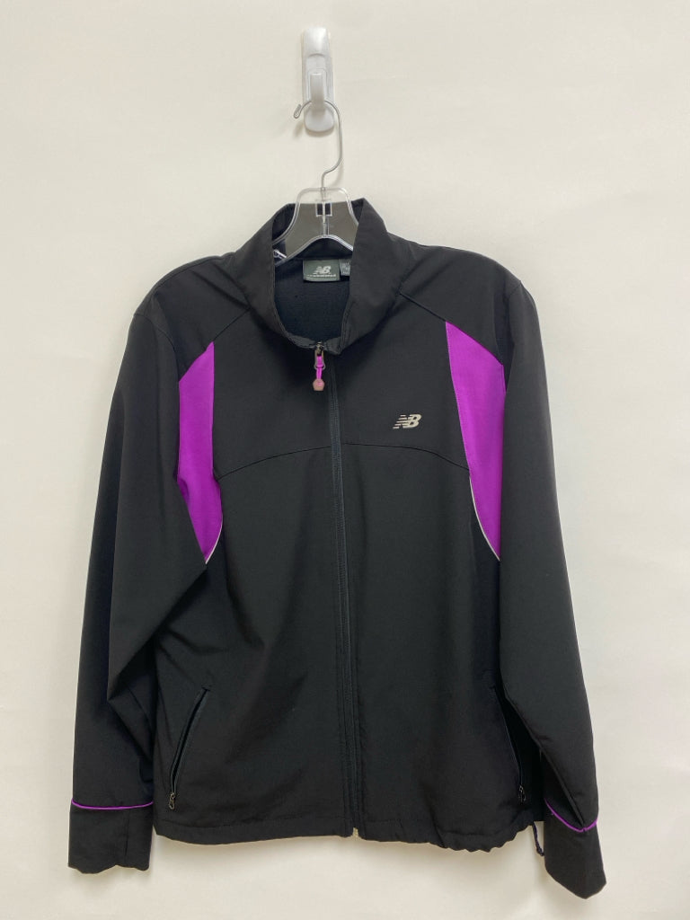 New Balance Size L Black Purple Zip Down Athletic Jacket