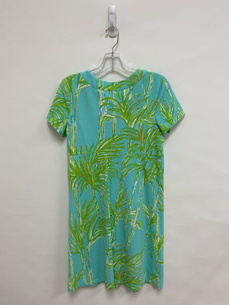 LILLY PULITZER Size S Aqua Green/White Bamboo Ladies Dress