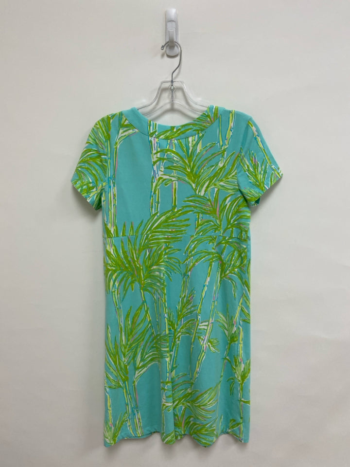 LILLY PULITZER Size S Aqua Green/White Bamboo Ladies Dress