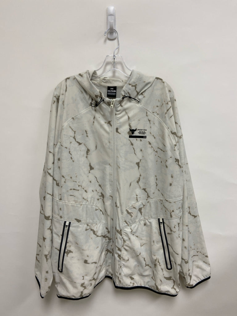 Under Armour Size XXL Cream Taupe Marbled Zip Down Men&