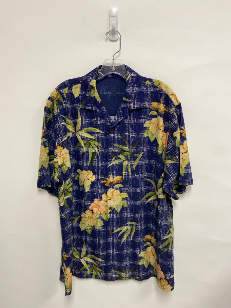 Tommy Bahama Size L Navy Green/Navy Tropical Button Up Men&