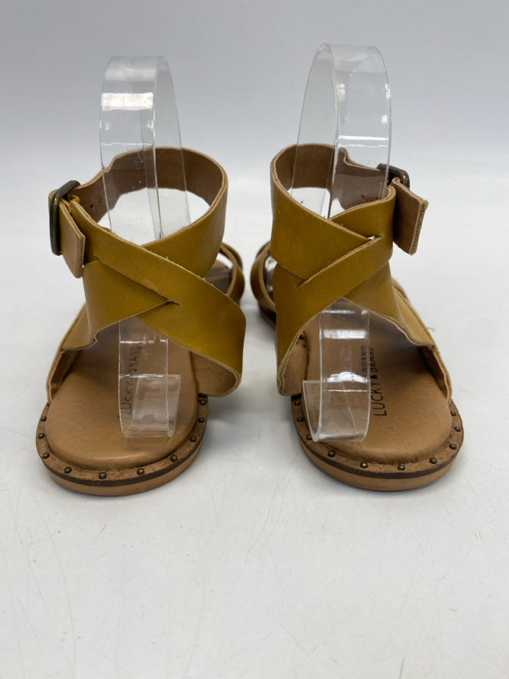 Lucky Brand  Size 7.5 Dark Gold Crisscross Sandals