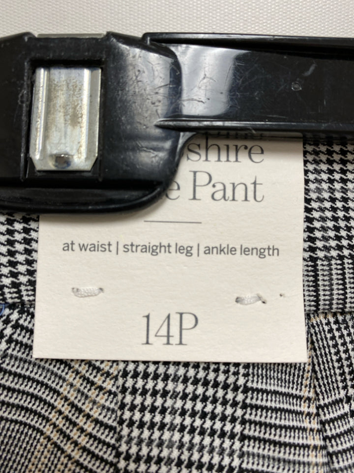 NWT Talbots Size 14P Black White/Tan Houndstooth Petite Pants