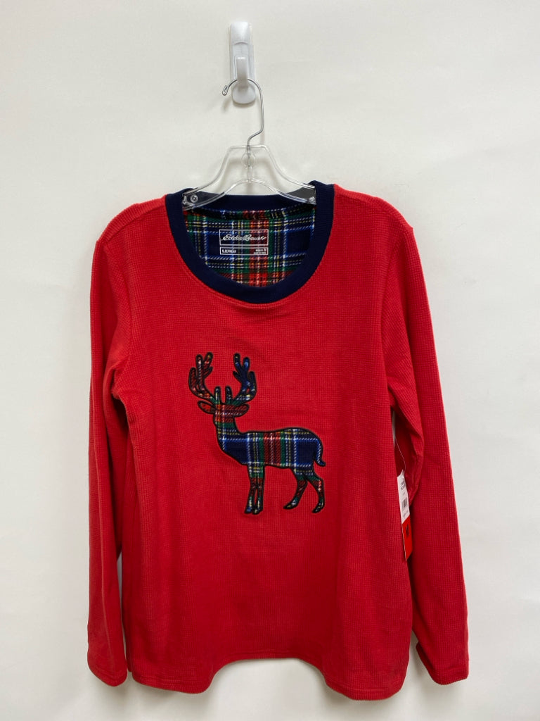 NWT Eddie Bauer Size M Red Deer Ladies Pajama Top