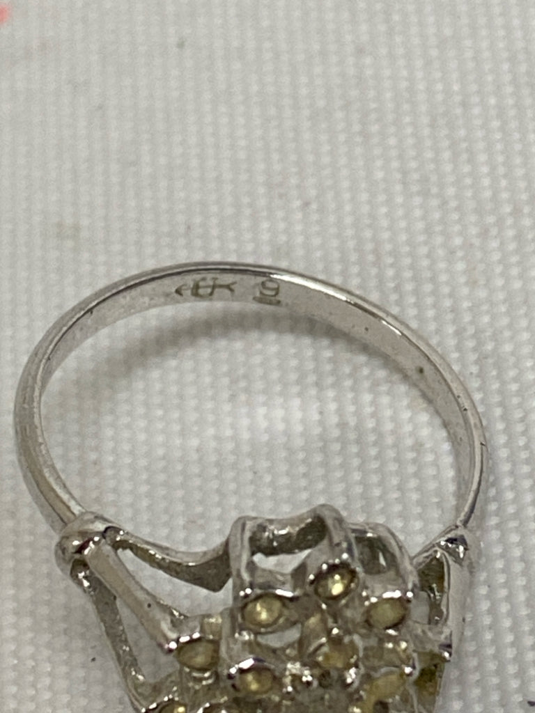 Silver Clear Jeweled Ring