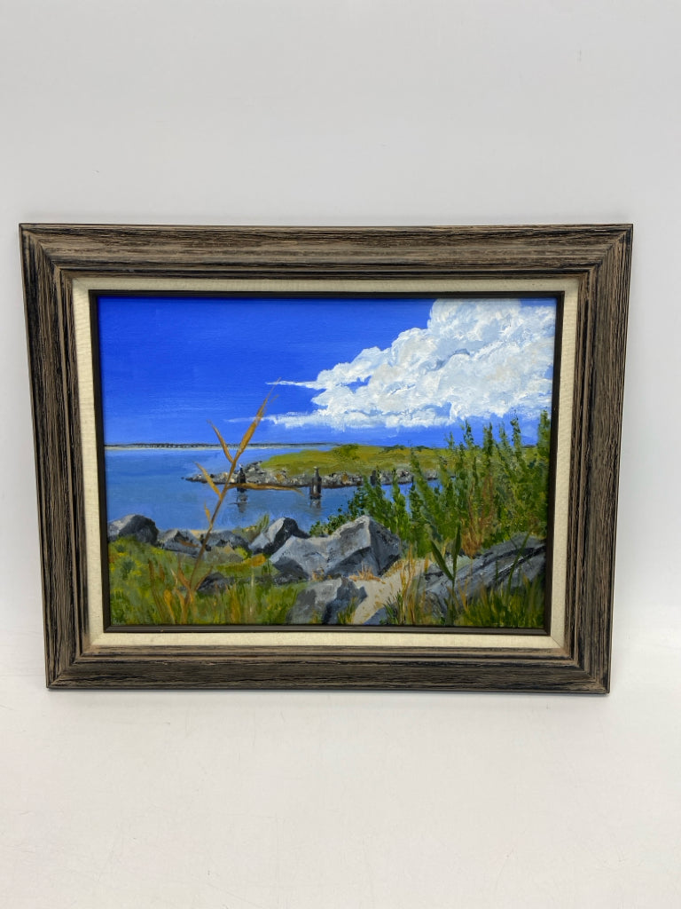 Blue/White Green/Gray Landscape Canvas Art