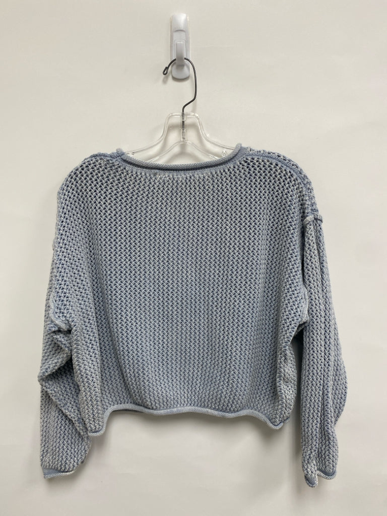 Size S Slate Blue American Flag Cropped Ladies Sweater