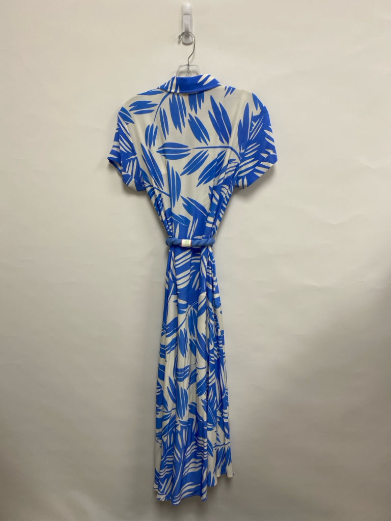 FIGUE Size S Cream Light Blue Leaves Maxi Ladies Dress
