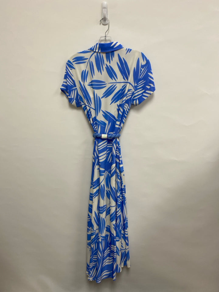 FIGUE Size S Cream Light Blue Leaves Maxi Ladies Dress