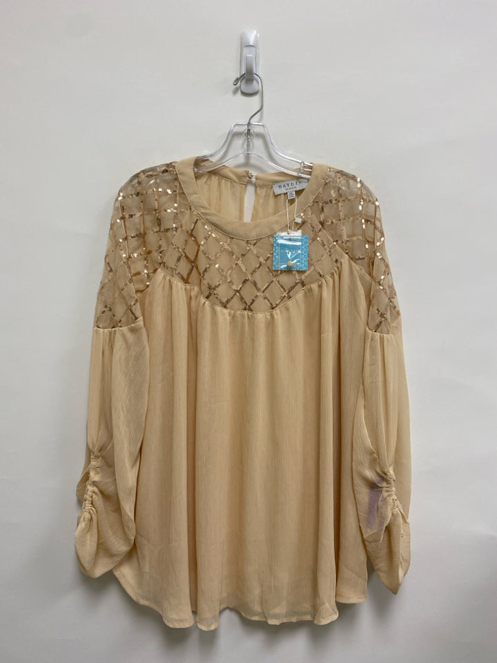 NWT Hayden Size M Peach Brown Sequins Ladies Top